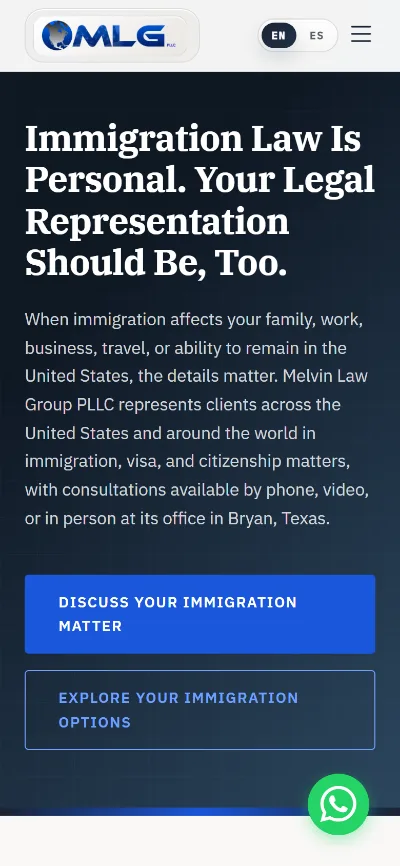 The same home page on a phone